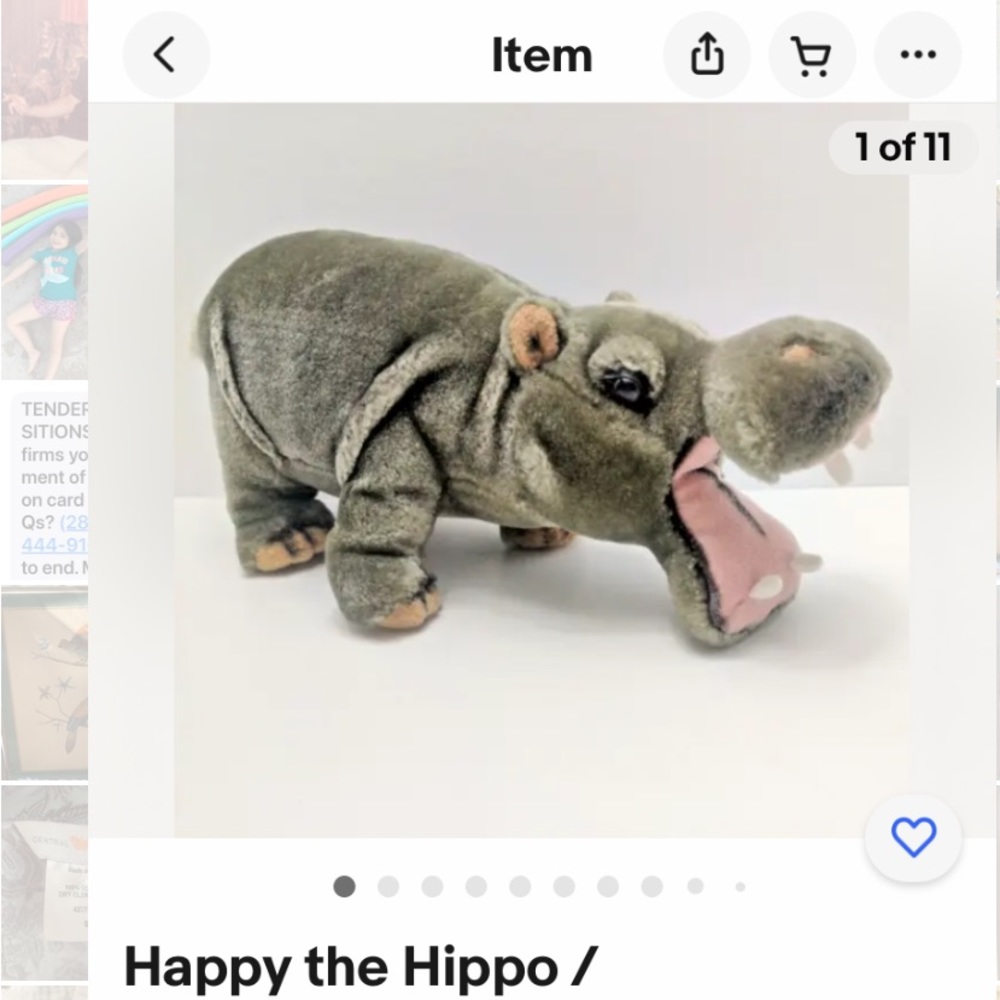 Talking Happy The Hippo, Hippopotamus plush by Jungle Joe’s Safari Friends. 12”